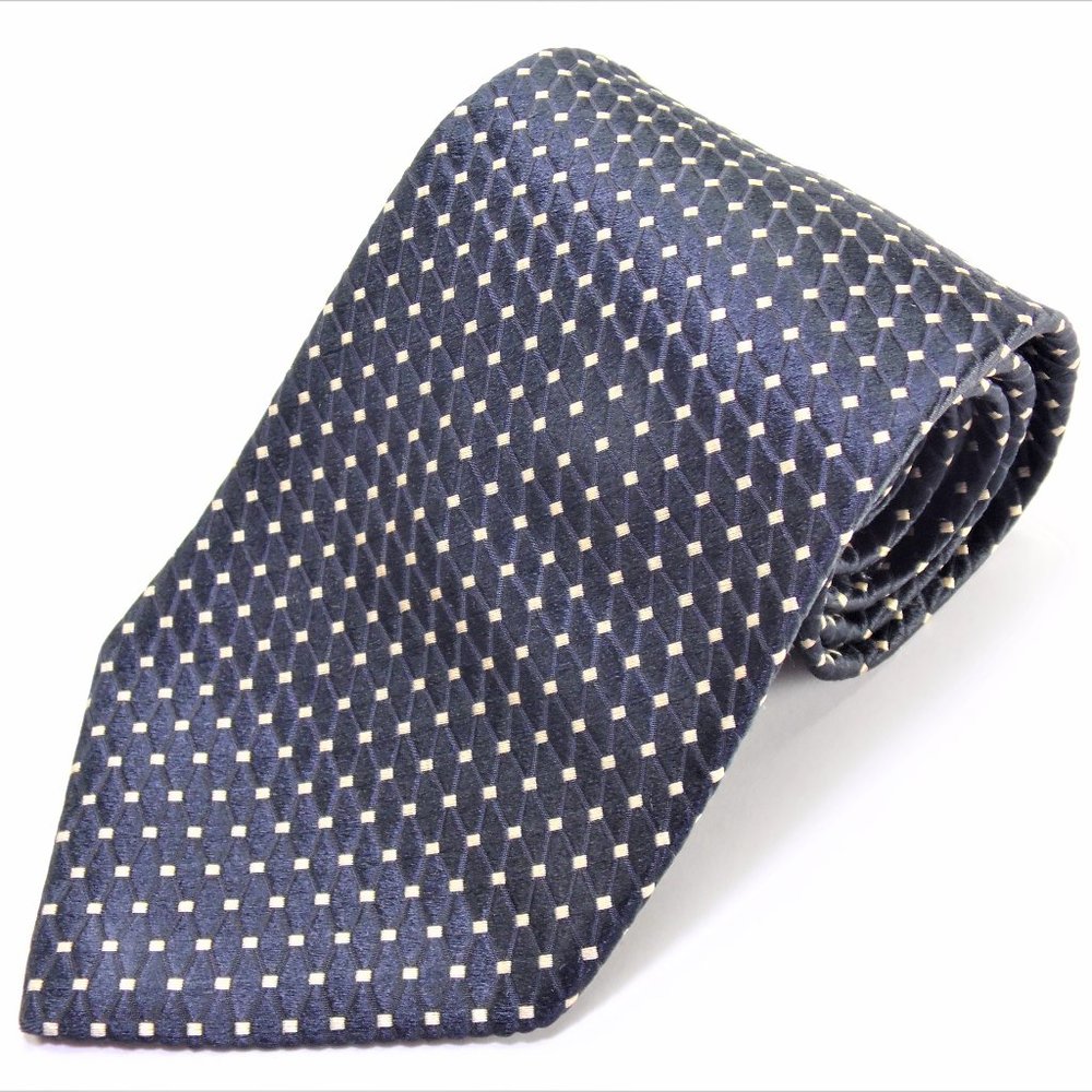 Ermenegildo Zegna Black Gold Polka Dot Silk Tie